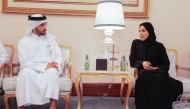 NHRC Chairperson Maryam bint Abdullah Al Attiyah meeting with Director General of Al Jazeera Media Network Sheikh Nasser bin Faisal bin Khalifa Al Thani. 