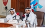 QBF President Mohamed Saad Al Mughaseeb (left) and Qatar School Sports Association President Sheikh Khalifa bin Khalid Al Thani during the press conference.