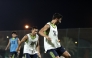 Al Kharaitiyat players in action during a training session yesterday. 