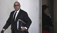 France's Interior Minister Laurent Nunez leaves the weekly meeting of the new cabinet at the Elysee presidential Palace in Paris on October 14, 2025. Photo by JULIEN DE ROSA / AFP