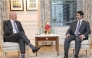 Qatar Central Bank (QCB) Governor, H E Sheikh Bandar bin Mohammed bin Saoud Al-Thani with Chairman of the Goldman Sachs Group, David Solomon in New York