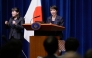Japan's new Prime Minister Sanae Takaichi speaks during a press conference at the prime minister's office in Tokyo, Japan, Oct. 21, 2025. (Eugene Hoshiko/AP/Pool via Xinhua)
