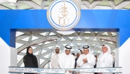 Minister of Labour H E Dr Ali bin Smaikh Al Marri and Chairman of the Board of Trustees of Lusail University H E Dr. Ali bin Fetais Al Marri with other officials during the opening of the Career Fair.