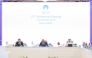 Minister of State for Energy Affairs, H E Saad Sherida Al-Kaabi; Minister of Oil and Gas in the Government of National Unity of Libya, President of 27th GECF Ministerial Meeting, H E Khalifa Rajab Abdulsadiq; and GECF Secretary General Eng. Mohamed Hamel during the meeting, yesterday.
