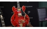 The cherry-red Gibson ES-355 guitar is famous for having been damaged during a fight that led to the Oasis band breaking up in August 2009. (Justin Tallis / AFP)