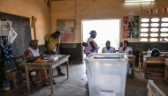 A general view of a ballot box at a polling station in Agboville on October 25, 2025 during Ivory Coast's presidential elections. Photo by Issouf Sanogo / AFP