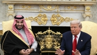 US President Donald Trump meets with Crown Prince and Prime Minister of the Kingdom of Saudi Arabia Mohammed bin Salman in the Oval Office of the White House in Washington, DC on November 18, 2025. Photo by Brendan Smialowski / AFP