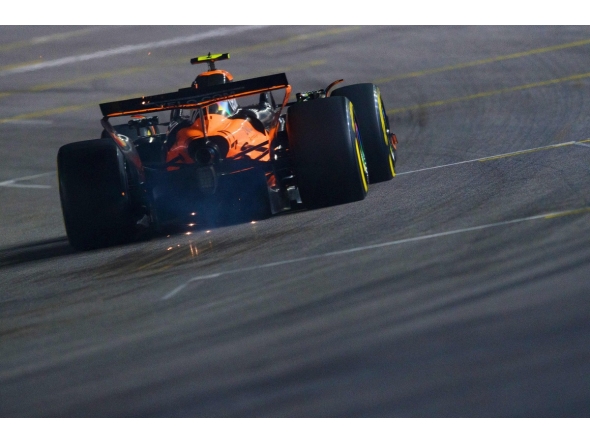 Lando Norris of Great Britain driving the (4) McLaren MCL39 Mercedes on track during the F1 Grand Prix of Las Vegas at Las Vegas Strip Circuit on November 22, 2025 in Las Vegas, Nevada. Rudy Carezzevoli/Getty Images/AFP 
