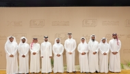 QFFD Chairman and DFI Board Member H E Sheikh Thani bin Hamad bin Khalifa Al Thani; Minister of State and QNL President H E Dr. Hamad bin Abdulaziz Al Kawari; and other dignitaries at the event. 