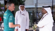 Andy Stevenson, Sporting Director of Aston Martin with LIC and QMMF President Abdulrahman bin Abdullatif Al-Mannai and LIC CEO Abdulaziz Ali Al Mohannadi