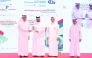 Chairman of the Board of Directors of Dar Al Sharq Group Sheikh Dr. Khalid bin Thani bin Abdullah Al Thani (left) honouring a participant, while CEO of Dar Al Sharq Group Abdul Latif Abdullah Al Mahmoud and Deputy CEO of Dar Al Sharq Group and Editor-in-Chief of Al Sharq Jaber Al Harami look on.  Pic: Rajan Vadakkemuriyil/The Peninsula