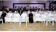 Minister of Environment and Climate Change H E Dr. Abdullah bin Abdulaziz bin Turki Al Subaie and Minister of Social Development and Family H E Buthaina bint Ali Al Jabr Al Nuaimi with other officials during the event.