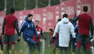 Arsenal’s Spanish manager Mikel Arteta during a training session.