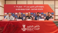 Coaches of participating teams during a press conference yesterday. 