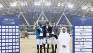 Tournament Director Abdullah Al-Marri with the podium winners of Diamond Tour.  