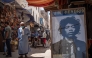 File photo: A picture taken in the Moroccan coastal city of Essaouira shows portraits of late US guitarist Jimi Hendrix on September 10, 2020. AFP / FADEL SENNA

