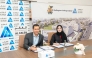 CEO of Al Faleh Educational Holding Sheikha Anwar Al Thani and Managing Director of Wellington College International Paresh Thakrar signing the agreement.