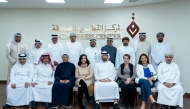 Qatar Press Centre Director General along with members of a delegation consisting of Gulf and Arab journalists at Qatar Press Centre Doha.