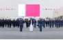 Minister of Interior and Commander of the Internal Security Force (Lekhwiya) H E Sheikh Khalifa bin Hamad bin Khalifa Al Thani with the Qatari security contingent for Winter Olympics in Italy. 

