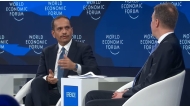 Prime Minister and Minister of Foreign Affairs H E Sheikh Mohammed bin Abdulrahman bin Jassim Al Thani at the World Economic Forum in Davos yesterday.