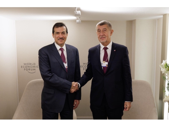 HE Ahmed bin Mohammed Al Sayed with Prime Minister of the Czech Republic HE Andrej Babis
