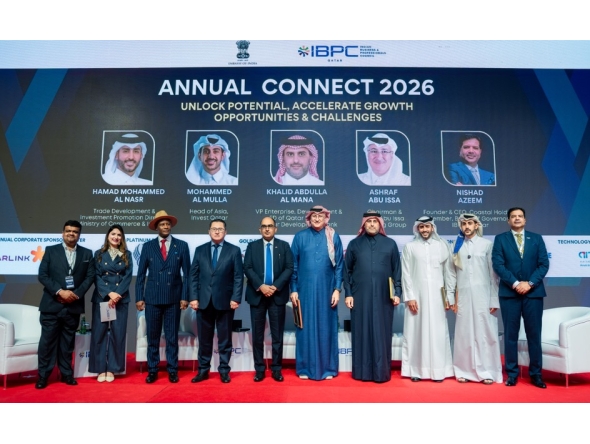 Ambassador of India to Qatar, H E Vipul with other officials at the Annual Connect 2026.