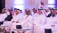 Secretary-General of NPC Dr. Abdulaziz bin Nasser bin Mubarak Al Khalifa and other dignitaries during the Doha Data Forum, yesterday. 