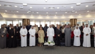 President of Ashghal H E Eng Mohammed bin Abdulaziz Al Meer and Ambassador of the Swiss Confederation to Qatar H E Florence Tinguely Mattli with other officials during the event.