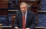 Screen grab of a video that shows Senator Dick Durbin, a Democrat from Illinois, on the Senate floor. 