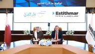 Chairman of the Doha Public Relations Forum and General Supervisor of the Public Relations platform of Dar Al Sharq Group Jassim Ibrahim Fakhro and Chief Executive Officer of Estithmar Holding Juan León signing the agreement.