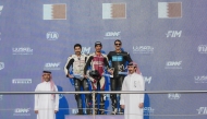 Abdulla Al Qubaisi, Mashel Al Naimi and Essa Al Mutawa on the podium.