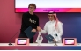 CEO of Qatar Foundation Yousif Al-Naama and Founder and CEO of Web Summit Paddy Cosgrave at the signing event yesterday. 