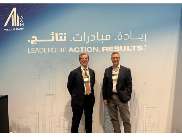 Middle East Regional Leader at A&M Colie Spink and Global Head of Infrastructure and Capital Projects at A&M Marcos Ganut at the Web Summit. 