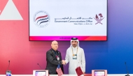 GCO Director and Chairman of the Permanent Web Summit Organizing Committee H E Sheikh Jassim bin Mansour bin Jabor Al-Thani and Chairman of AmCham Jay Turk during the MoU signing.