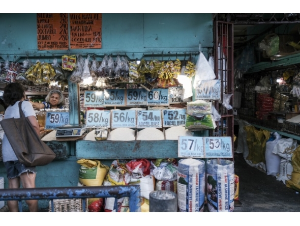 Rice prices at a market stall Quezon City, Metro Manila, Philippines. Bloomberg file photo.