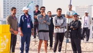 Minister of Interior and Commander of the Internal Security Force (Lekhwiya) H E Sheikh Khalifa bin Hamad bin Khalifa Al-Thani takes part in the Sport Day activities.

