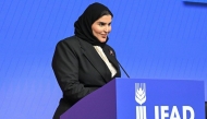 Minister of State for International Cooperation H E Dr. Maryam bint Ali bin Nasser Al Misnad addressing the event. 