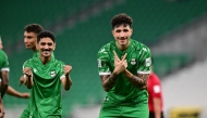 Al Ahli’s Erik Exposito (right) celebrates after scoring a goal. 