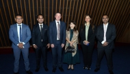 Ambassador of Australia to Qatar H E Shane Flanagan (third left) with other officials and guest during the event.