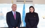 Minister of State for International Cooperation H E Dr. Mariam bint Ali bin Nasser Al-Misnad meeting United Nations High Commissioner for Refugees H E Dr. Barham Salih in Geneva yesterday.
