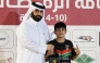 Zakaria Al Najjar of Palestine receives his Man of the Match award. 