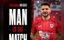 Aleksandar Mitrovic with the Man of the Match award.