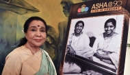 (Files) Bollywood playback singer Asha Bhosle attends a press conference in Mumbai on August 8, 2023, to announce her 90th Live concert in Dubai. (Photo by Sujit Jaiswal / AFP)