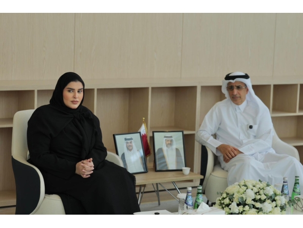 Minister of State for International Cooperation H E Maryam bint Ali bin Nasser Al Misnad and President of the Supreme Judiciary Council and President of the Court of Cassation H E Dr. Hassan bin Lahdan Al Mohannadi during the session.