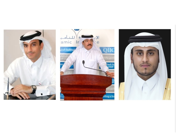 FROM LEFT: Chairman of the Board of Directors of Qatar Islamic Insurance Group, Jamal Abdulla Al-Jamal; Group President Ali Ibrahim Al-Abdulghani; and Managing Director, Sheikh Turki bin Khalid Al Thani.