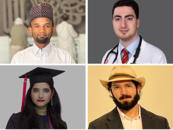 Clockwise from top left: Usama Aliyu, Kareem Fanous, Ameer Shamyl Ahmed and Aya Abdelhamid