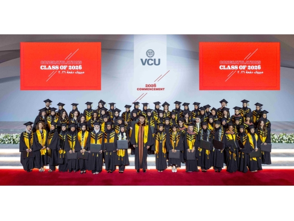 VCUarts Qatar Dean Amir Berbić with the class of 2026.