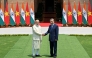 India's Prime Minister Narendra Modi (L) shakes hands with Vietnam's President To Lam before their meeting at the Hyderabad House in New Delhi on May 6, 2026. (Photo by Sajjad Hussain / AFP)