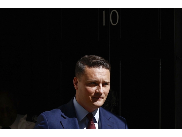 Britain's Health Secretary Wes Streeting leaves Number 10 Downing Street after attending a cabinet meeting in central London on May 12, 2026. Photo by BROOK MITCHELL / AFP