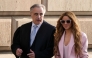 (FILES) Colombian singer Shakira arrives with her lawyer Pau Molins (L) at the High Court of Justice of Catalonia for her trial on tax fraud, in Barcelona on November 20, 2023. (Photo by Pau Barrena/ AFP)
